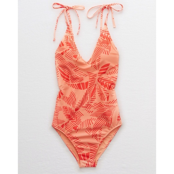 aerie Swim New Aerie One Piece Tie Shoulder Swimsuit Poshmark